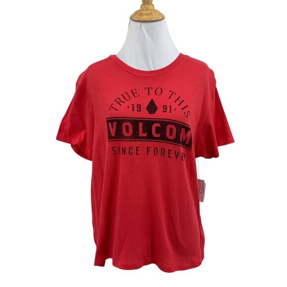 Volcom T Shirt Women S Small True To This Graphic Cotton Short Sleeve Boxy *READ - Picture 1 of 13